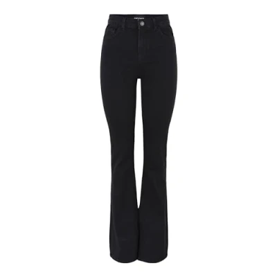 Image of Pieces Women&#039;s Pcpeggy Flared Hw Bl vi Bc Jeans, Black, L UK