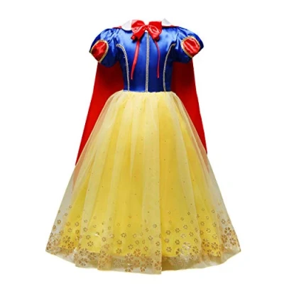 Image of Lito Angels Princess Snow White Costume Birthday Party Fancy Dress Up with Cape for Kids Girls Age 9 10 Years, Style C