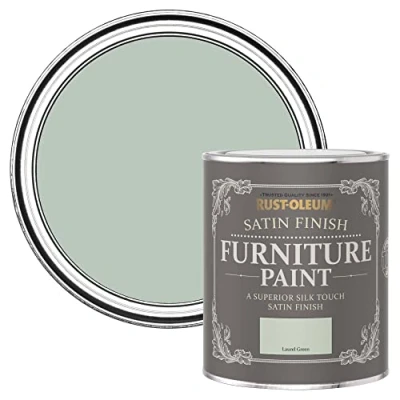 Image of Rust Oleum Green Furniture Paint in Satin Finish Laurel 750ml
