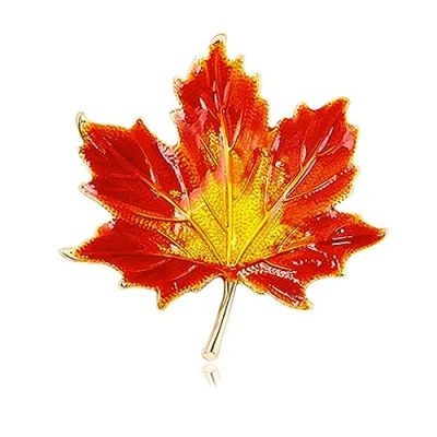 Image of Thanksgiving Brooch Pin,Maple Leaf Pin,Autumn Fall Leaves Lapel Pin for Men Women Clothing Bags Backpack Hat Decoration,Thanksgiving Jewelry Accessory Gifts Decoration,