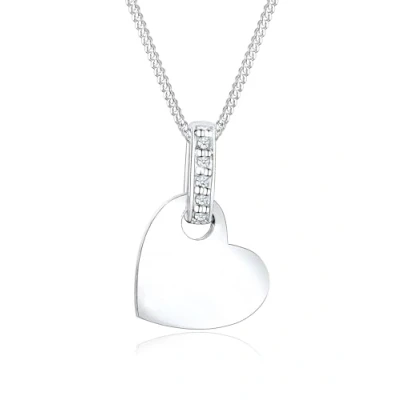 Image of Elli DIAMONDS Necklace Women Heart Pendant Love Classic with Diamond (0.05 ct.) in 925 Sterling Silver