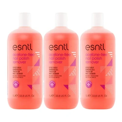 Image of ESNTL Acetone Free Nail Polish Remover 1L x3 Super Strength Formula Trusted by UK Beauty Salons