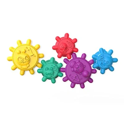 Image of Baby Einstein Gears of Discovery Suction Cup Sensory Toys for Bath, Floor Play, Travel &amp; More, 5pcs Multi Color, BPA Free, 6 Months+