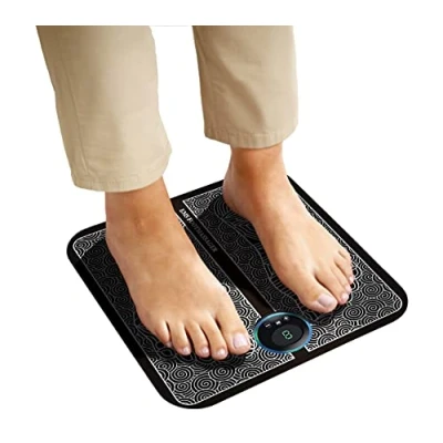 Image of Portable Electric EMS Foot Massager Foldable and Portable, to Improve Circulation Vascular Health, Perfect for Relaxation, Combatting Stress Tending Muscle Aches Pains