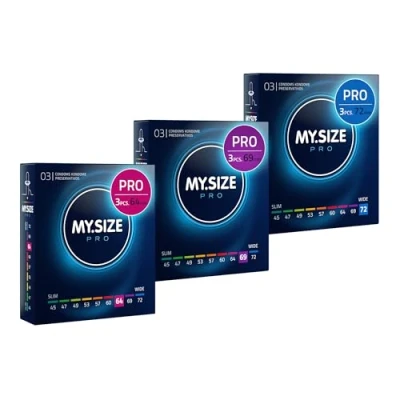 Image of MY.SIZE PRO Condom Size 6,7,8 64,69,72 mm, XL &amp; XXL, 3x3 Condoms Perfect fit and a Suitable for Everybody