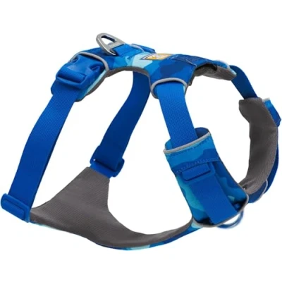 Image of RUFFWEAR Front Range Harness, Small Dog Reflective Y Adjustable Comfortable Padded Walking, No Pull Harnesses, 2 Lead Attachments &amp; V Ring, Size S, Coastal Mountains