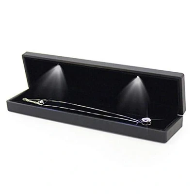 Image of YUYTE Jewelry Box, LED Lighted Engagement Necklace Wedding Display Case, Gift Storage Small Boxes for Jewellery, Light Up Box Anniversary Birthday