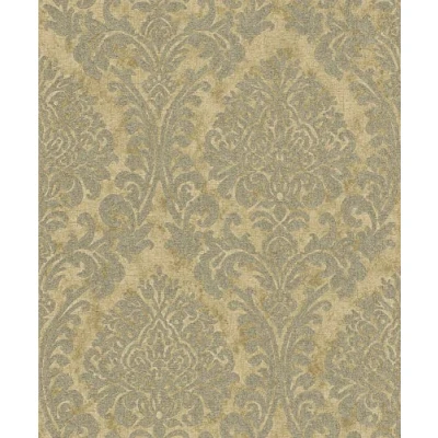 Image of Grandeco Life Nomad Chenille Damask Gold Wallpaper A50102 Paste Wall Vinyl