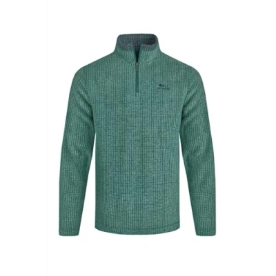 Image of Weird Fish Newark Eco 1/4 Zip Grid Fleece Leaf Green Size 5XL