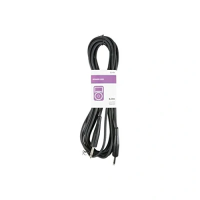 Image of qtx Black Speaker Cable 6.3 mm Mono Jack to 6 Metre