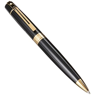 Image of Sheaffer 300 Refillable ballpoint pen, glossy black, gold tone trim