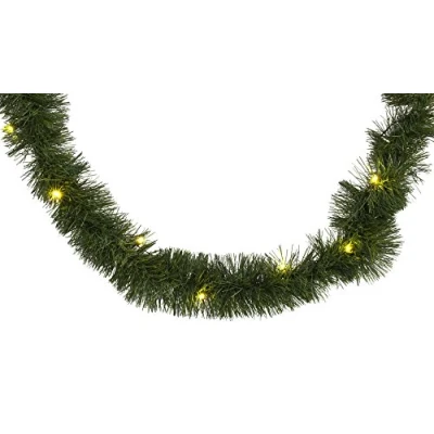 Image of Heitmann Deco Atmospheric fir Garland with LED Lighting Green Christmas for interiors Natural