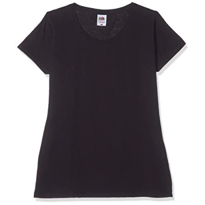 Image of Fruit of the Loom Women&#039;s Lady Fit Original Tee, 3 Pack T Shirt, Black (Black 36), 8 (Size:M) (Pack 3)