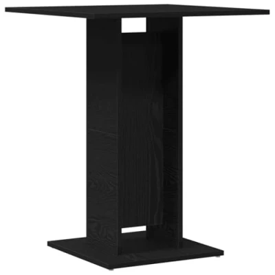 Image of vidaXL Bistro Table Black Oak Square 60x60x75 cm Engineered Wood Dining Modern Indoor or Cafe