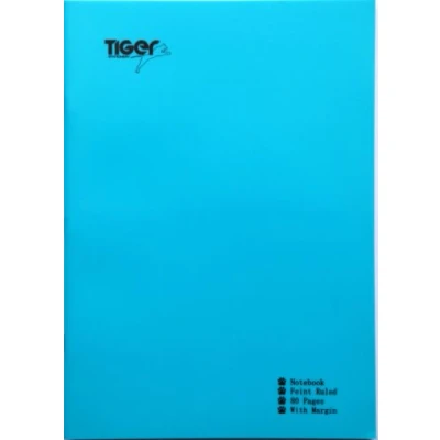 Image of Bright Blue A4 Strong Plastic Cover Notebook Feint Ruled 80 Page Margin Exercise Book Notepad