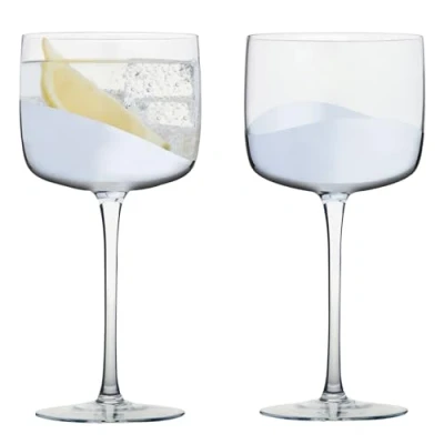 Image of Anton Studios Wave Set of 2 Gin Glasses Silver