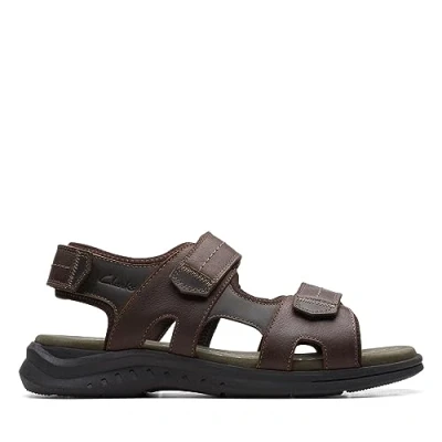 Image of Clarks Men&#039;s Walkford Walk Sandal, Dark Brown, 8 UK