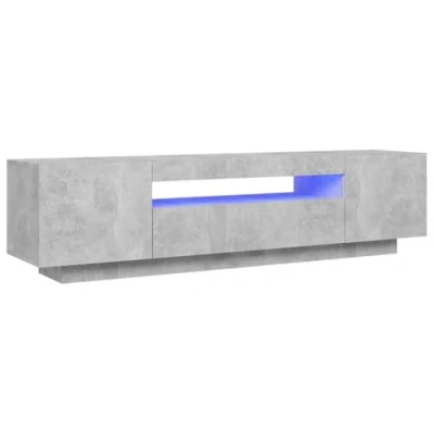Image of vidaXL TV Cabinet Modern design, Durable Engineered Wood Construction, with LED Lights and Ample Storage Concrete Grey, Suited for Living Room Bedroom