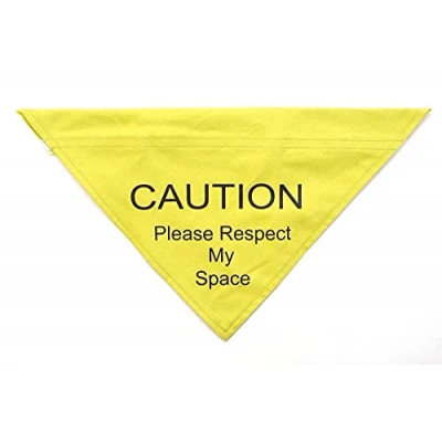 Image of Ancol Respect My Space Warning Yellow Dog Bandana Pet Training Accessory, Small/Medium