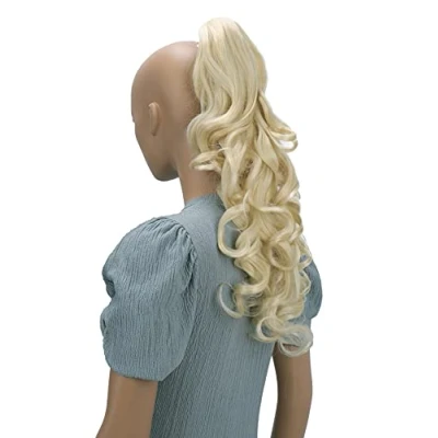Image of CAISHA 20&quot; Hairpiece Ponytail Clip On Extension With Butterfly Claw Voluminous Wavy Blond H2