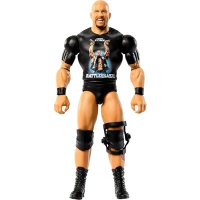 Image of Mattel WWE “Stone Cold Steve Austin Action Figure, Main Event Series #152 6 inch Collectible with 10 Articulation Points &amp; Life Like Look, JCV32