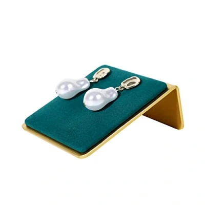 Image of GemeShou Green Velvet stud earring holders for selling, small earrings storage board girls, Gold Jewelry display stands, studs organizer【Green】