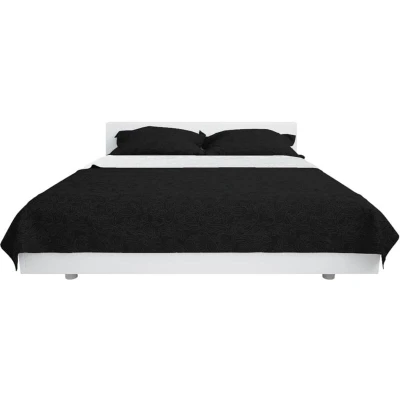 Image of vidaXL Double sided Quilted Bedspread 230x260 cm Black and White