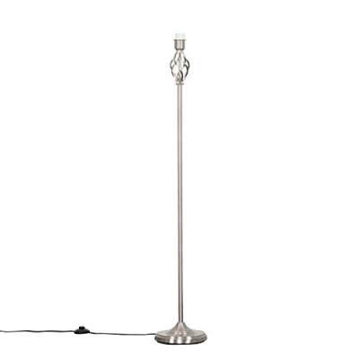 Image of MiniSun Traditional Style Satin Nickel Barley Twist Floor Lamp Base