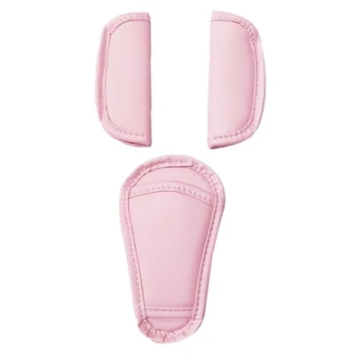 Image of 3 Pcs Baby Pads Shoulder Strap and Crotch Cover Set, Soft Car Seat Belt Pad for All Seats (Pink)