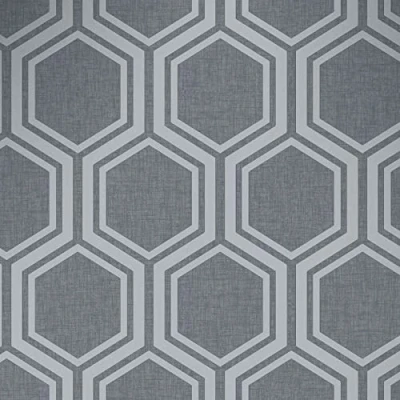 Image of Arthouse Metallic Textures Luxe Hexagon Gunmetal Silver Wallpaper 906601 Geo