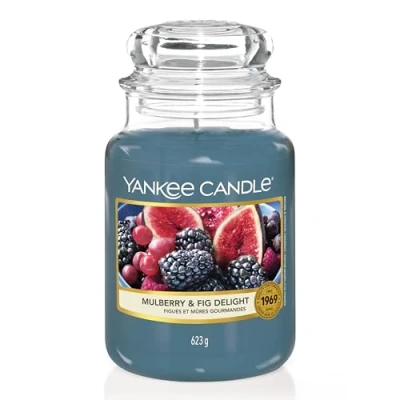 Image of Yankee Candle Scented Mulberry and Fig Delight Large Jar Long Burning Candles: up to 150 Hours