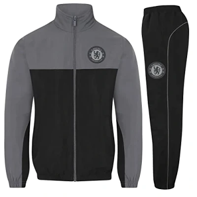 Image of Chelsea FC Official Football Gift Boys Tracksuit Set Grey 6 7 Years SB