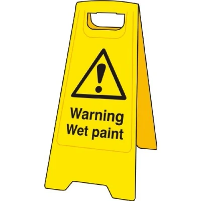 Image of &#039;Warning Wet Paint&#039;, Heavy Duty A Board (620mm x 200mm)