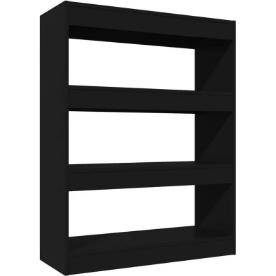Image of vidaXL Book Cabinet/Room Divider Black 80x30x103 cm Engineered wood