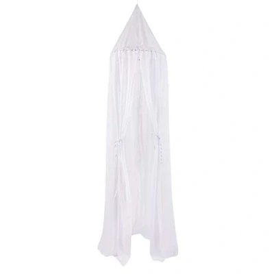 Image of Bed Canopy Round Dome Mosquito Net Princess Play Reading Tents Hanging Insect Protection Nursery Room Decor White