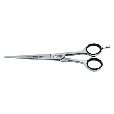 Image of Show Tech Straight Scissor Range, Your Dog Grooming Expert, Nickel Free Stainless Steel, Ice Tempered to Ensure Maximum Hardness, 7&quot;