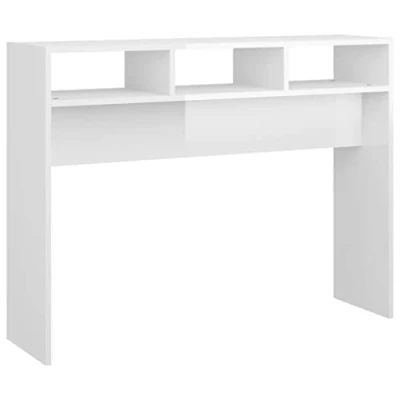 Image of vidaXL Console Table High Gloss White Engineered Wood Couch End Side