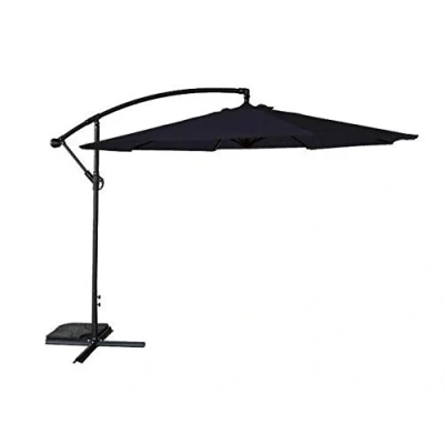 Image of Horizon 3m Cantilever Banana Garden Parasol Grey/Green/Black/Natural (Black)