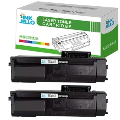 Image of InkJello Compatible Toner Cartridge Replacement for Kyocera ECOSYS M2135dn M2635dn M2735dw P2235dn P2235dw TK1150 (Black, 2 Pack)