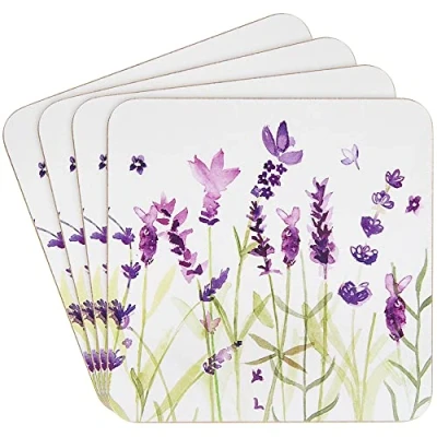 Image of The Leonardo Collection Purple Lavender Coaster Set of 4