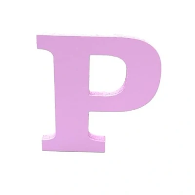 Image of Pink Wooden MDF Letter P Size 8cm Tall Free Standing Letters for Arts &amp; Crafts Personalized Name Decor
