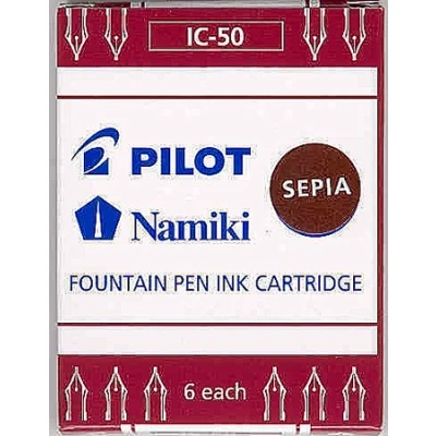Image of PILOT Pack of 3 x 6 Namiki IC 50 Ink Cartridges for Capless Sepia Pen
