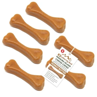 Image of K2 Natural Dog Treats Madeira Island Cheese Chews Highly Digestible Peanut Butter (S (Pack of 6))