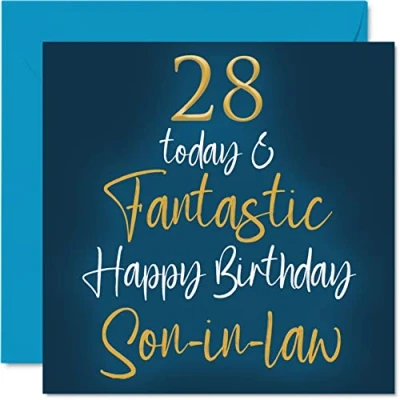 Image of Fantastic 28th Birthday Cards for Son in law 28 Today &amp; Happy Card from laws, Gifts, 145mm x Greeting Gift