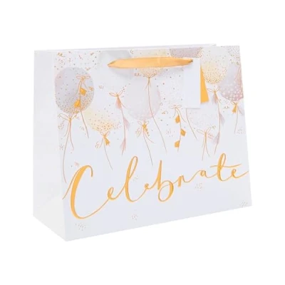 Image of UK Greetings Large Gift Bag for Him/Her/Friend Birthdays, Thank You &amp; Other Events Celebrate Balloons Design