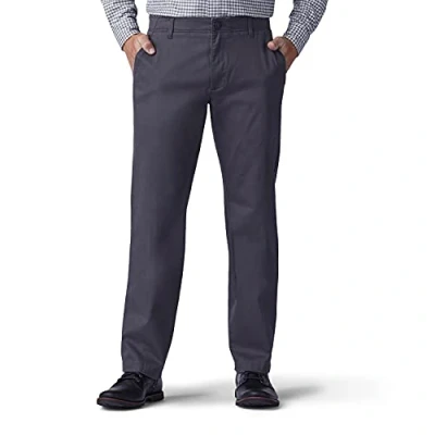 Image of Lee Men&#039;s Extreme Comfort Khaki Straight Fit Pant, Charcoal, 33W x 32L