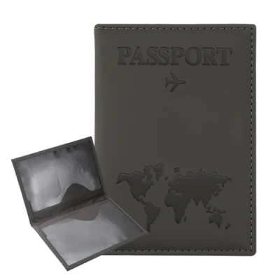 Image of ILIYAH Passport Case Holder Travel Wallet Pouch British Cover Wallets Bag(Deep Grey)