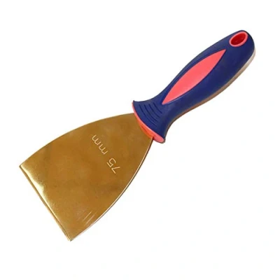 Image of Brass Putty Knife,Putty Scraper Drywall with Rubber Handle Paint Scraper,Paint Remover for Wood,Wallpaper Scraper, Painting Tool,75mm