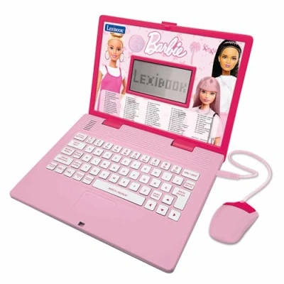 Image of Lexibook, Barbie, Educational and Bilingual Laptop in English/Italian, Toy for children with 124 activities to learn, play games music, Pink, JC598BBi5
