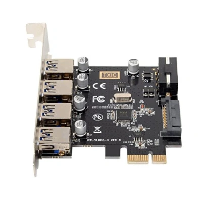 Image of cablecc U3 038 4 Ports PCI E to USB 3.0 HUB Express Expansion Card Adapter 5Gbps for Motherboard